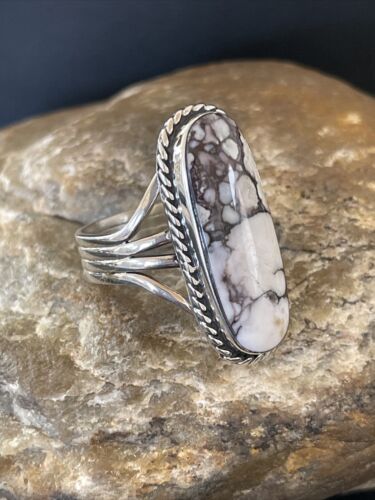 Southwestern Navajo Wild Horse Turquoise Ring | Sterling Silver | Sz 11 | 01878