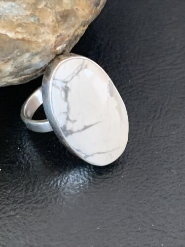 Southwestern Women's Navajo White Howlite Ring | Sterling Silver | Sz 8.5 | 11612