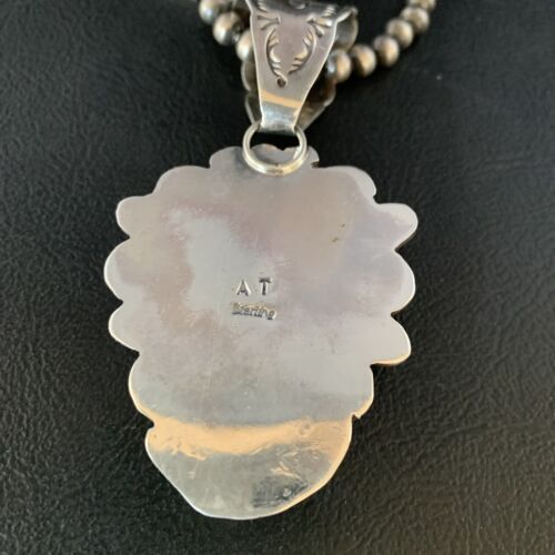 Men's Kingman Blue Turquoise Necklace | Sterling Silver | 3" Pendant | Authentic Native American Handmade | 13995