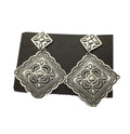 Authentic Native American Navajo Sterling Silver Stamped Earrings | 2.75" | SET01708