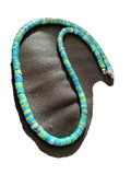 Navajo Pearls Azurite Heishi Necklace | Sterling Silver | 20" | Authentic Native American Handmade | 01037
