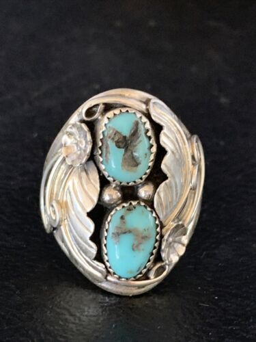 Navajo Kingman Turquoise Multi-Stone Ring | Authentic Native American Sterling Silver | Sz 10 | 14173