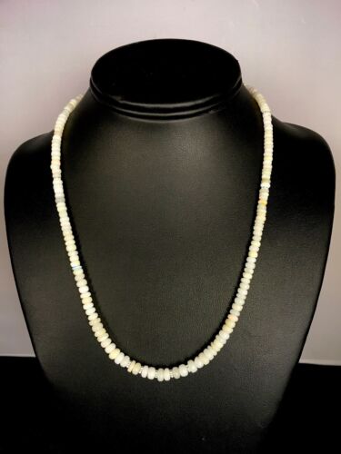 Native American Opal Ethiopian Bead Necklace | Sterling Silver | Authentic Handmade | 18" | 8746