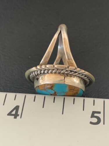 Southwestern Navajo Blue Kingman Turquoise Ring | Sterling Silver | Sz 7 | 11923
