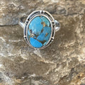 Mojave Native American Navajo Blue Turquoise Ring | Sterling Silver | Sz 7 | 11416