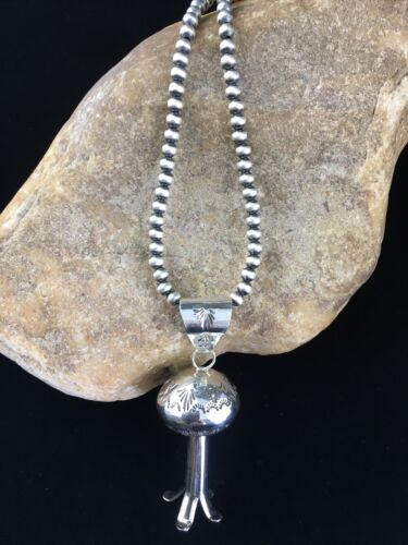 Southwestern Men's Navajo Sterling Silver Large Naja Necklace Pendant | 3" | 10074