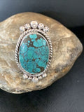 Navajo Blue Spiderweb Turquoise Ring | Sterling Silver | Sz 8 | Authentic Native American Handmade | 13384
