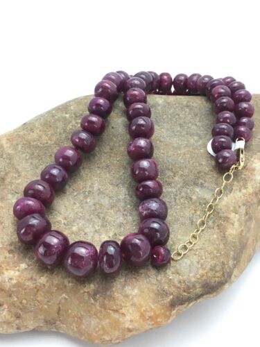 Authentic Native American Ruby Bead Necklace | Navajo Gold-Filled | 17" | Christmas Jewelry