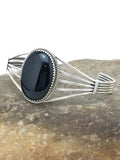 Native American Men's Black Onyx Cuff Bracelet | Navajo Sterling Silver | 4729