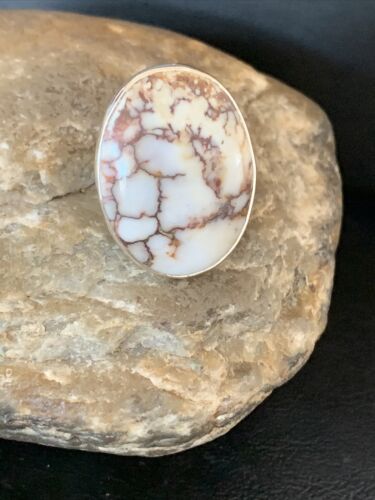 Navajo Wild Horse Turquoise Ring | Sterling Silver | Sz 7.5 | Authentic Native American Handmade | 10491