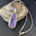 Navajo Pearls Purple Charoite Necklace Pendant | Sterling Silver | Authentic Native American Handmade | 14465