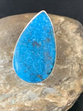 Navajo Blue Kingman Turquoise Ring | Sterling Silver | Sz 7 | Authentic Native American Handmade | 11813