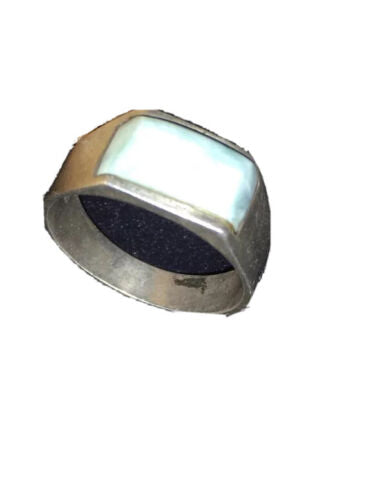 Native American Men's Larimar Inlay Ring | Navajo Sterling Silver | Sz 12 | 1738