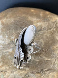 Navajo White Buffalo Turquoise Ring | Sterling Silver | Sz 7 | Authentic Native American Handmade | 12184