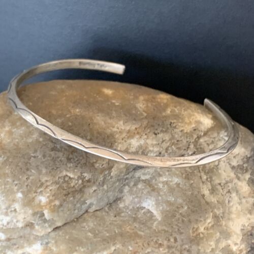 Navajo Stamped Cuff Bracelet | Sterling Silver | Authentic Native American Handmade | 1605