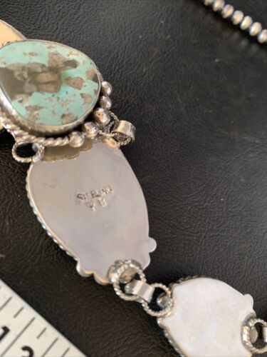 Navajo Blue Turquoise Lariat Necklace | Dry Creek Sterling Silver | 30" | Native American Handmade | 13773