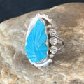 Navajo Blue Kingman Turquoise Ring | Sterling Silver | Sz 10 | Authentic Native American Handmade | 13530