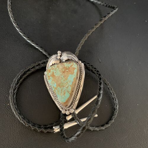Southwestern Men's Bolo Tie | Blue #8 Turquoise | Sterling Silver | Navajo | 14112