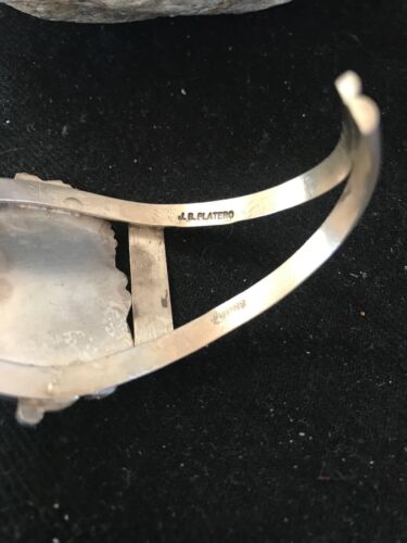 Native American Navajo Lapis Bracelet | Sterling Silver | J Platero | Authentic Handmade | 8040