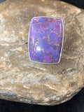 Adjustable Navajo Purple Mojave Turquoise Ring | Sterling Silver | Sz 8 | Authentic Native American Handmade | 11601