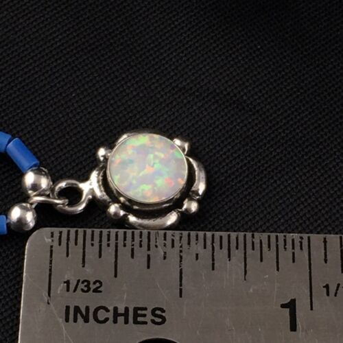 Navajo Opal Pendant with Lapis Beads | Sterling Silver Necklace | 17" | Authentic Native American Handmade | 10122