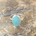 Navajo Blue Turquoise Ring | Sterling Silver | Sz 7 | Authentic Native American Handmade | 11432