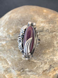 Women's Navajo Purple Spiny Oyster Ring | Sterling Silver | Sz 6 | Authentic Native American Handmade | 10812