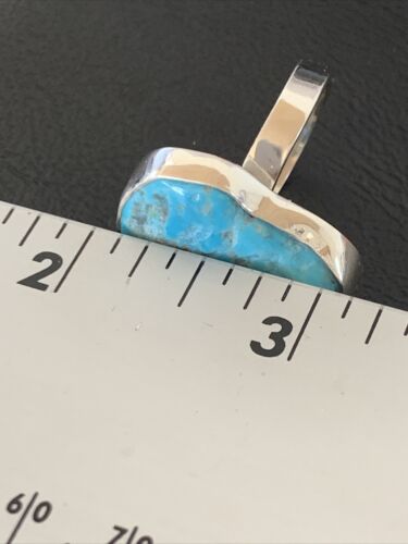 Navajo Blue Kingman Turquoise Ring | Sterling Silver | Sz 7.5 | Authentic Native American Handmade | 11615