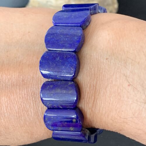 Native American Lapis Bead Bracelet | Stretch | 7.5" Adjustable | 10644