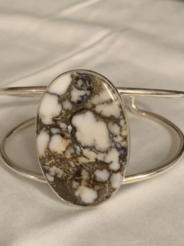 Native American Women's Wild Horse Turquoise Cuff Bracelet | Sterling Silver | 10499