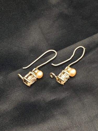 Native American Mother of Pearl Earrings | Navajo Sterling Silver | Authentic Handmade | 8610