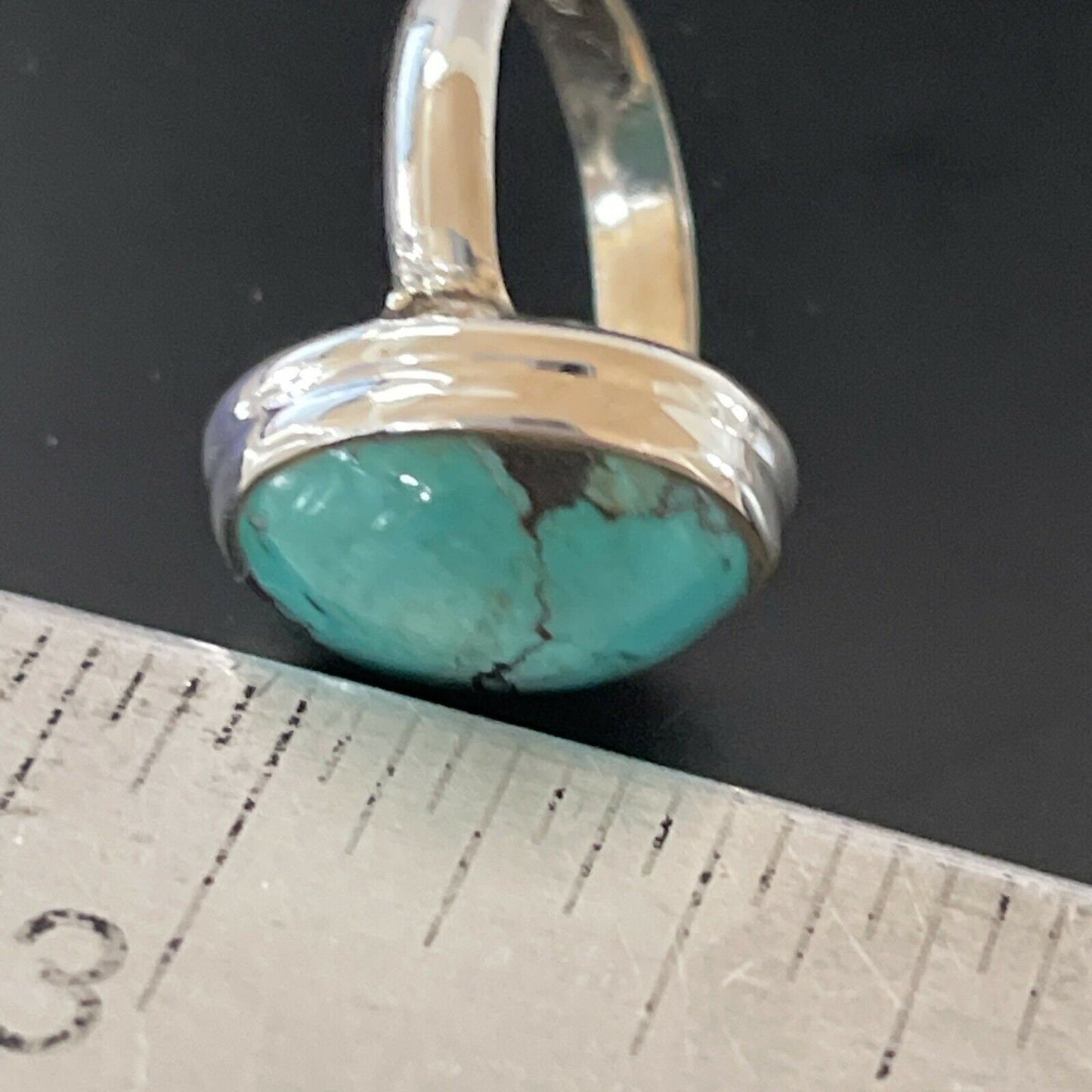 Navajo Spiderweb Blue Turquoise Ring | Sterling Silver | Sz 6.5 | Authentic Native American Handmade | 11442