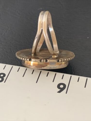 Native American Old Pawn Navajo Black Onyx Ring | Sterling Silver | Sz 9.5 | 11950