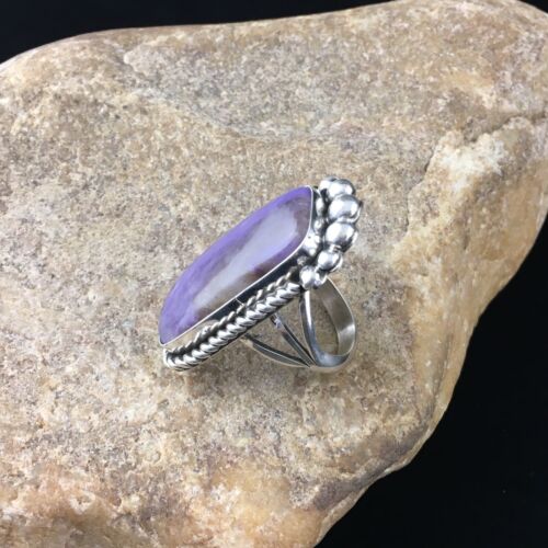 Native American Navajo Purple Charoite Ring | Sterling Silver | Sz 8.5 | 10105