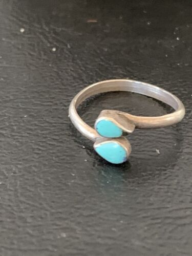 Southwestern Old Pawn Navajo Blue Turquoise Ring | Sterling Silver | Sz 5 | 10780