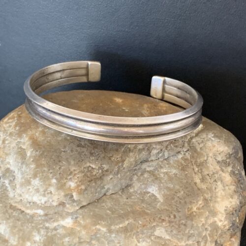Navajo Stamped Cuff Bracelet | Sterling Silver | Authentic Native American Handmade | 1604 - Masha USA