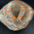 Navajo Turquoise Spiny Oyster Inlay Watch Tips | Sterling Silver & Gold-Filled | Authentic Native American Jewelry | 13726