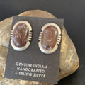 Authentic Native American Navajo Sterling Silver Wild Horse Turquoise Earrings | Handmade | 12652
