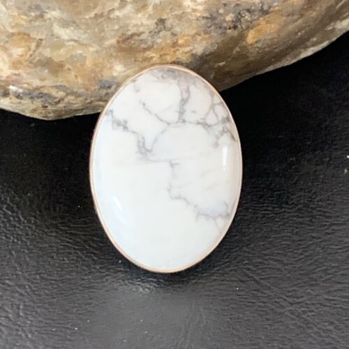 Native American Women's Navajo White Howlite Ring | Sterling Silver | Sz 8 | 11725