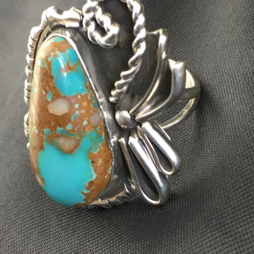 Native American Women's Navajo Royston Turquoise Ring | Sterling Silver | Sz 8.75 | 10184