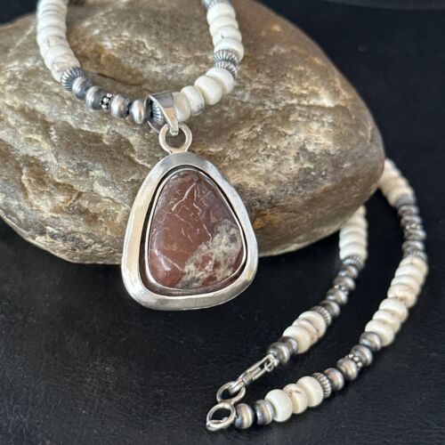 Navajo Wild Horse Turquoise Necklace Pendant | Sterling Silver | Authentic Native American Handmade | 14607