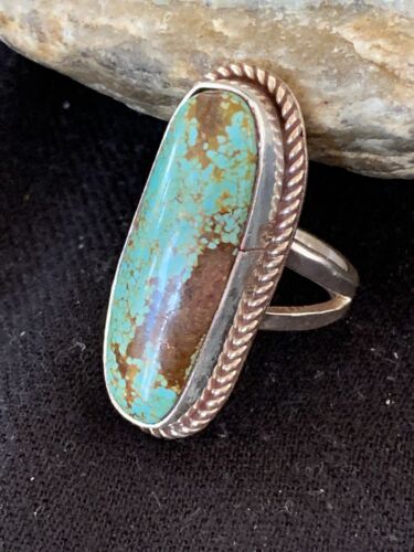 Native American Navajo Sterling Silver Turquoise #8 Ring | Sz 8.5 | 320