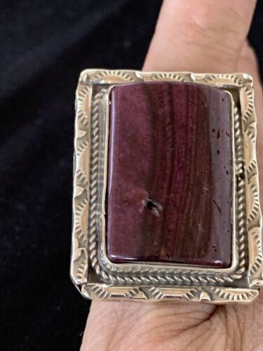 Navajo Purple Spiny Oyster Ring | Sterling Silver | Sz 11.5 | Authentic Native American Handmade | 227