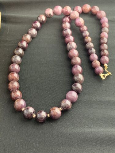 Native American Handmade Gold Filled Ruby Bead Necklace | Natural | 20" | 00186