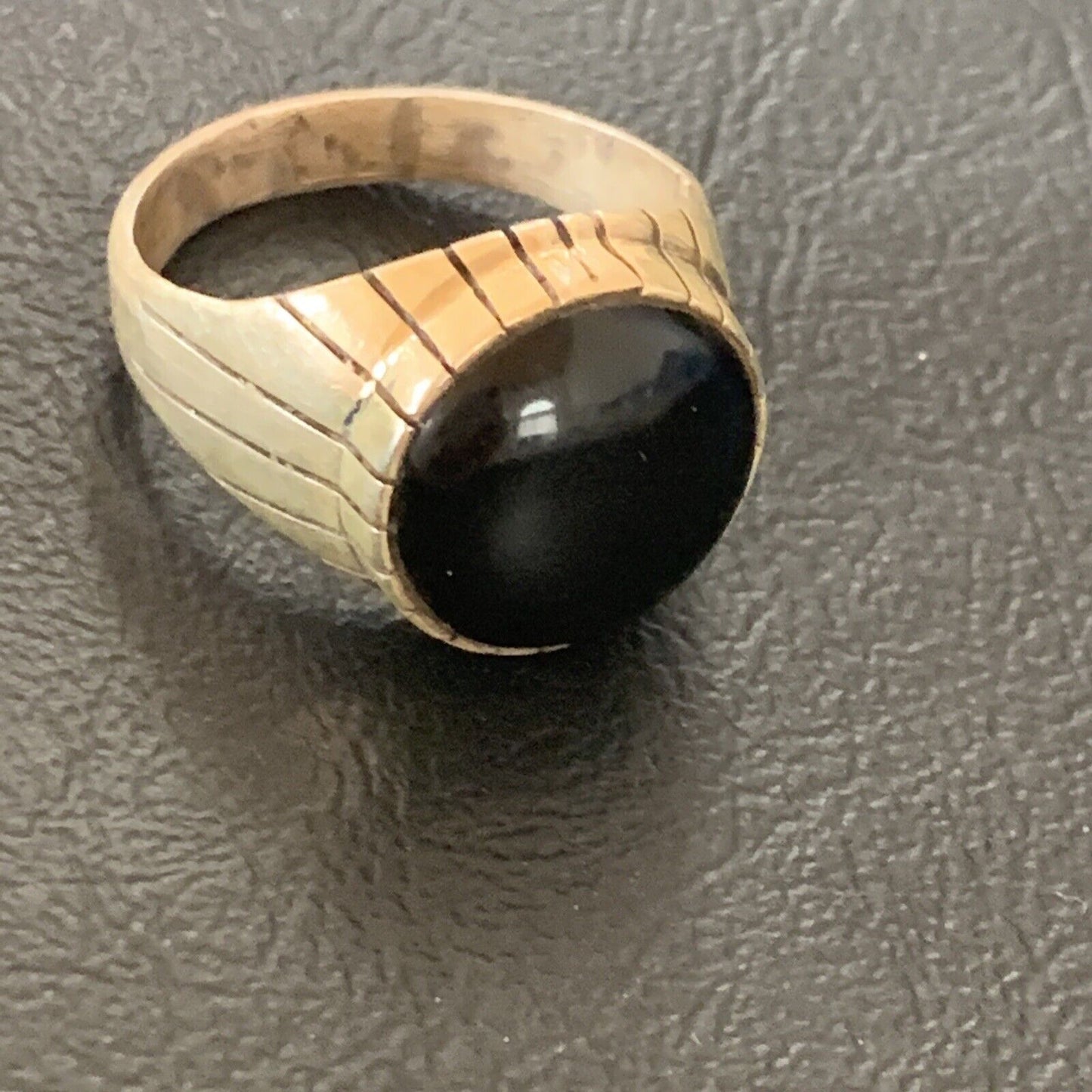 Men's XL Navajo Black Onyx Ring | Sterling Silver | Sz 14 | Authentic Native American Handmade | 11957