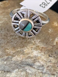 Navajo Women's Inlay Blue Turquoise Ring | Sterling Silver | Sz 6.5 | Authentic Native American Handmade | 1783