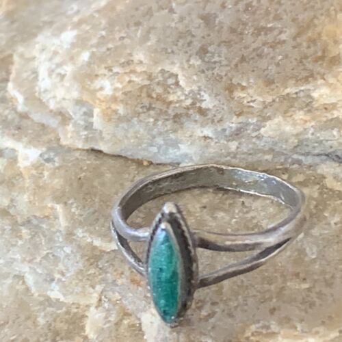 Navajo Green Malachite Ring | Sterling Silver | Sz 5.5 | Authentic Native American Handmade | 10873
