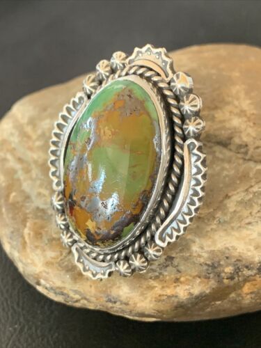 Native American Women's Navajo Green Turquoise Ring | Sterling Silver | Sz 6.5 | 10225