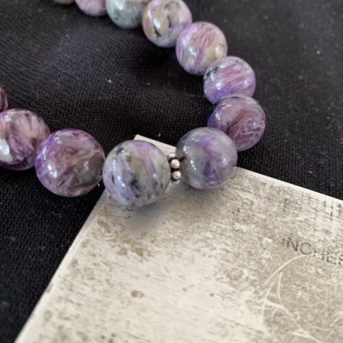 Navajo Charoite Necklace | Sterling Silver | 20" | Authentic Native American Handmade | 01491