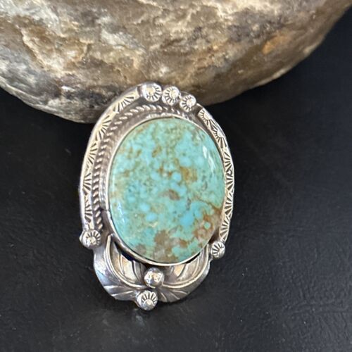 Southwestern Navajo Blue Turquoise #8 Rings | Sterling Silver | Sz 9 | 14286